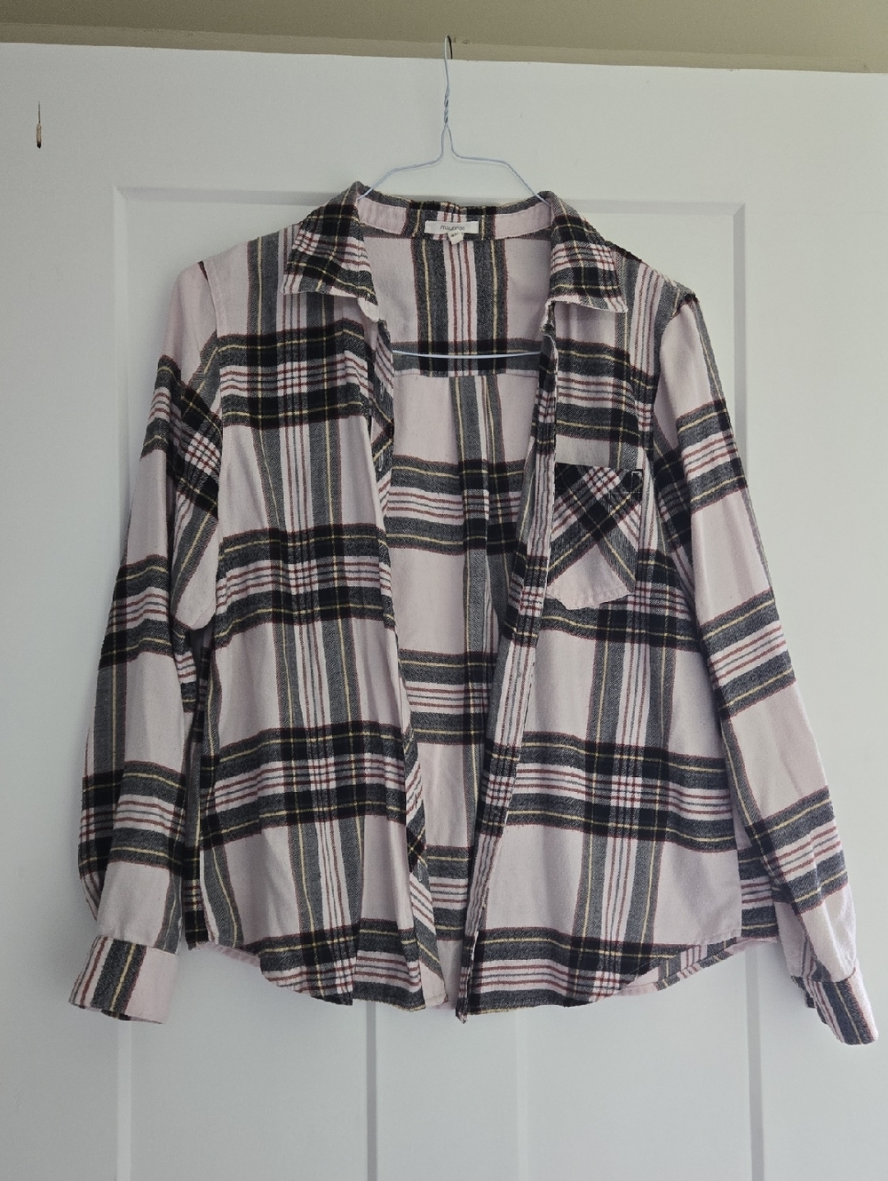 Maurices Pink Plaid Button-Down Shirt